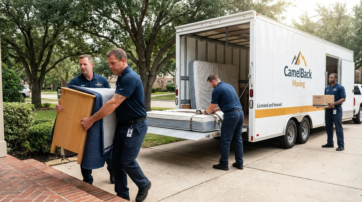 Crew loading residential truck for cross-state move from Estell Manor, NJ