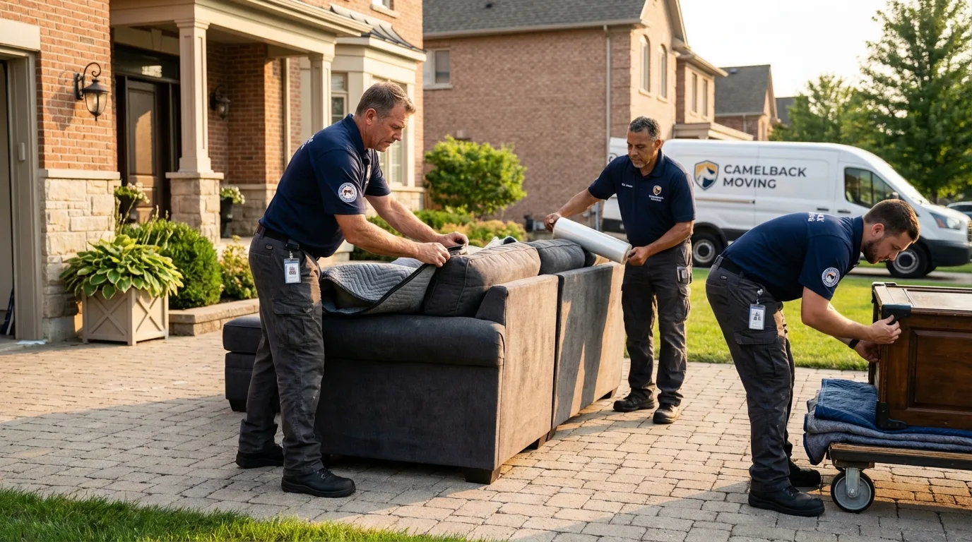 Large estate moving crew wrapping furniture in Estell Manor, NJ