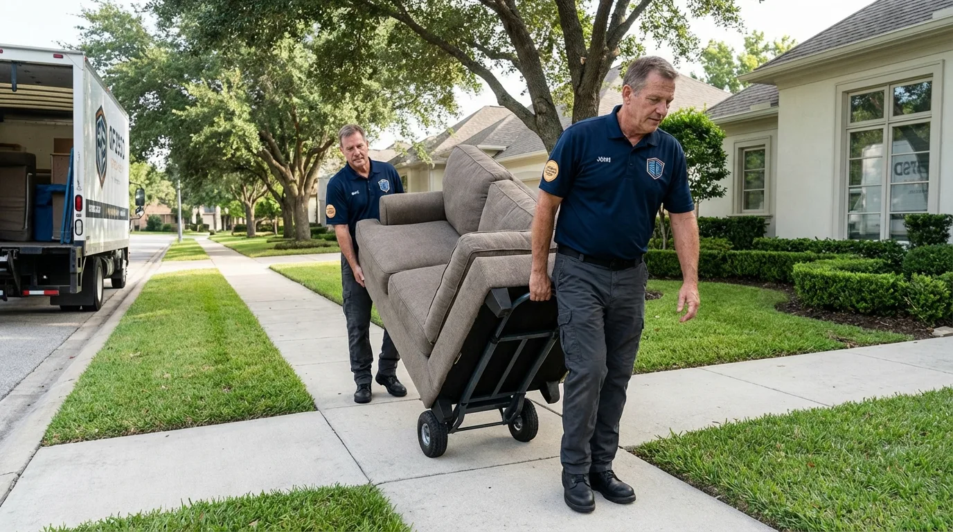 Local residential moving crew loading furniture in Estell Manor, NJ